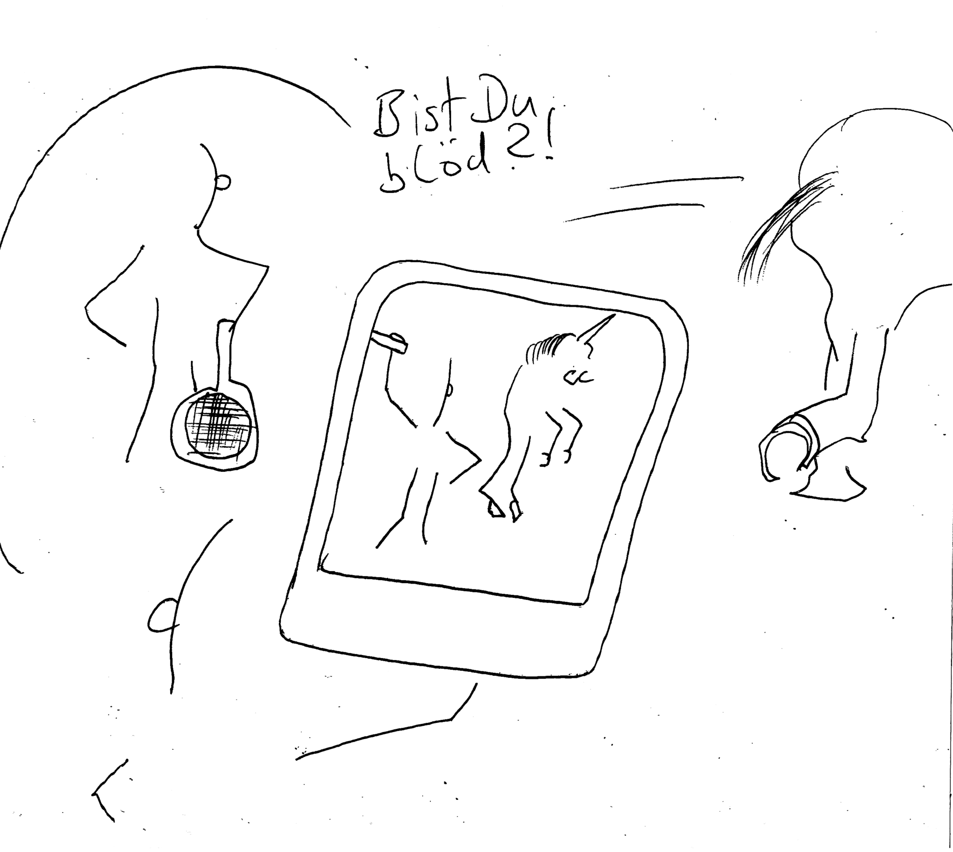 karikatur_Tennisschläger_Fotoapparat_Einhorn_300dpi_improved