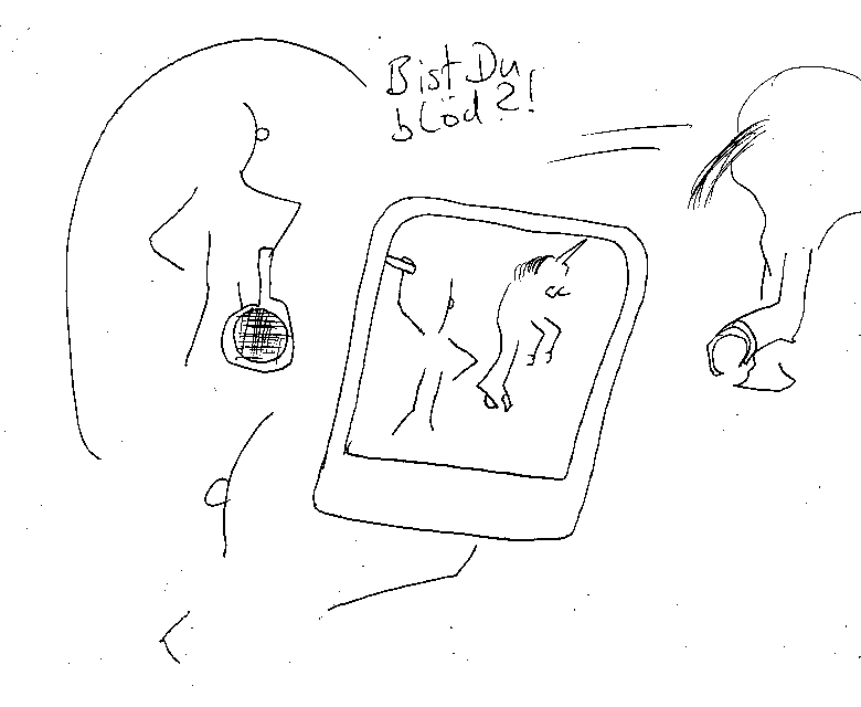 karikatur_Tennisschläger_Fotoapparat_Einhorn_75dpi